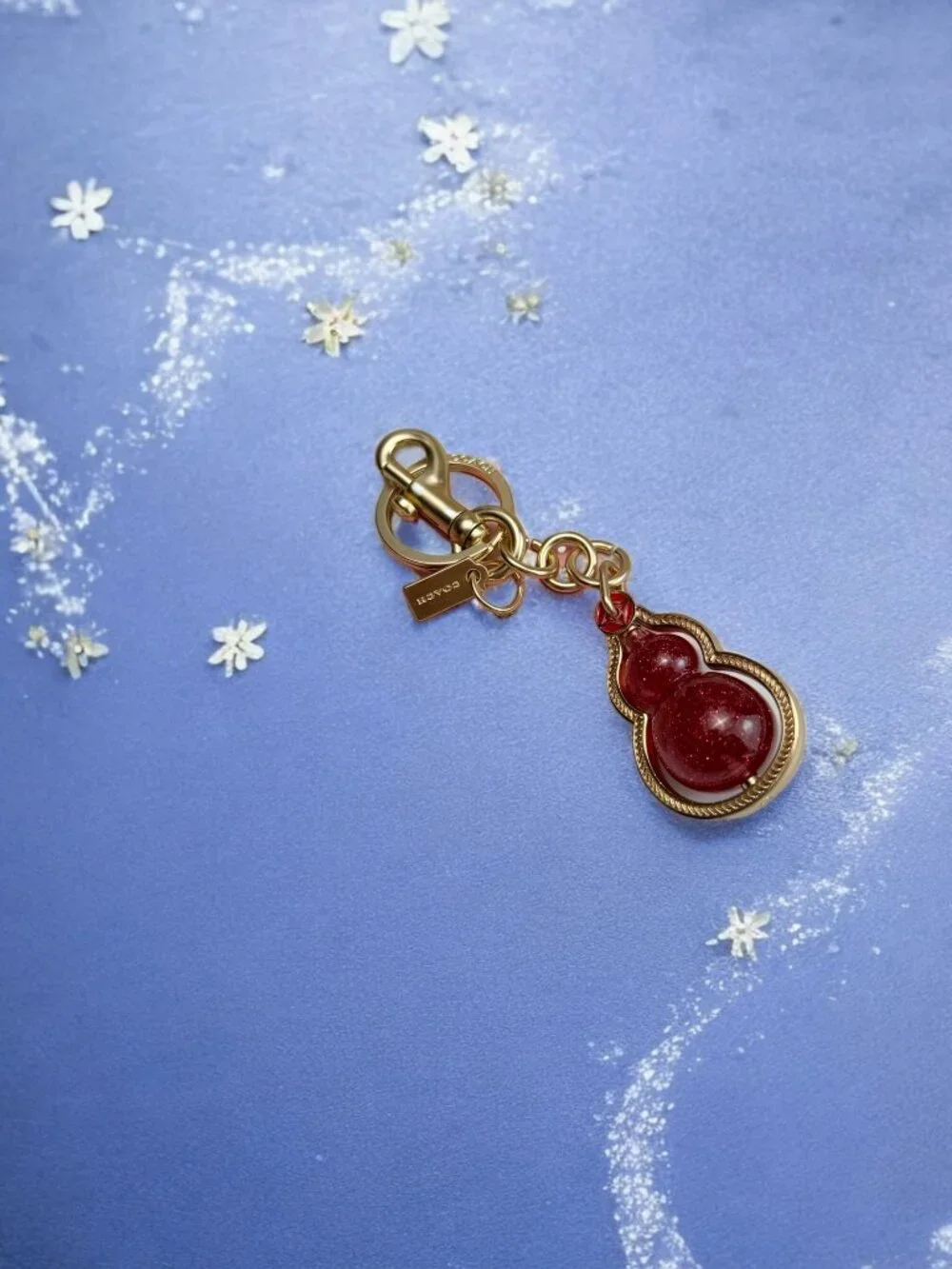 🌸Coach Elegant Red and Gold Keychain